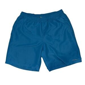 Eddie Bauer Blue Lined Pocket Board Shorts Swim Trunks Mens Medium 8"‎ Inseam